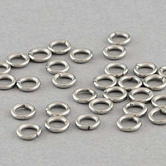 HDSupplies 100 Pieces - 304 Stainless Steel Jump Rings - 3.5mm - 21 Gauge (0.7mm Thickness)