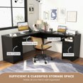 thumbnail image 4 of Demi Bonn 2-Drawer Home Office Desk with Steel Frame, Small Home Computer Desk Study Writing Table, Black, 4 of 10