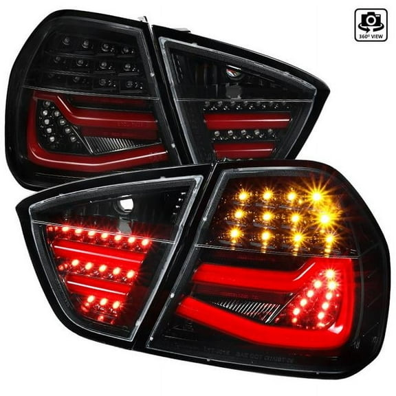 Spec D Tuning LED Tail Lights for 2006-2008 BMW E90, 3 Series Sedan - Glossy Black