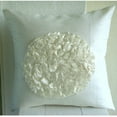 thumbnail image 2 of The HomeCentric Cushion Covers For Couch Ivory Shams Ruffle Flower Medallion Floral Theme Pillow Shams Pack of 2 24x24 inch (60x60 cm) Pillow Shams Square Silk Pillow Sham Pillow Shams - Vintageous, 2 of 4