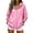 Pink, variant on Otntypg Snap Button Down Hoodies for Women Trendy Fall Long Sleeve Drawstring Hooded Pullover Sweatshirts Loose Lightweight Casual Basic Solid Color Cardigan Hoodie Jacket with Pockets
