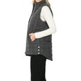 thumbnail image 2 of A2Y Women's Sherpa Lined Quilted Side Pockets Snaps Zip Up Vest Ash Grey S, 2 of 3