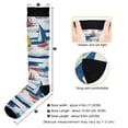 thumbnail image 3 of FORMRS Womens Knee High Socks Casual Long Thick Travel Daily Wear, 1 Pair, Dark Blue Hand Drawn Sailboats, 3 of 6