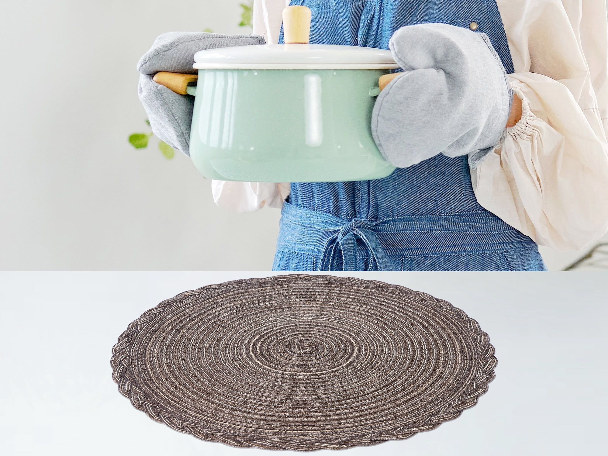 Unique Bargains Rustic Placemats Set of 6 Placemats Kitchen Table Mat Coffee