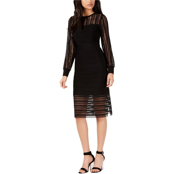 French Connection Womens Vivian Spotlight Midi Dress, Black, 6