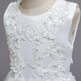 thumbnail image 5 of IBTOM CASTLE Flowers Girls Tulle Lace Dress for Kids Wedding Bridesmaid Pageant Birthday Party Communion Formal Princess Prom Maxi Gown 6-7 Years White, 5 of 8