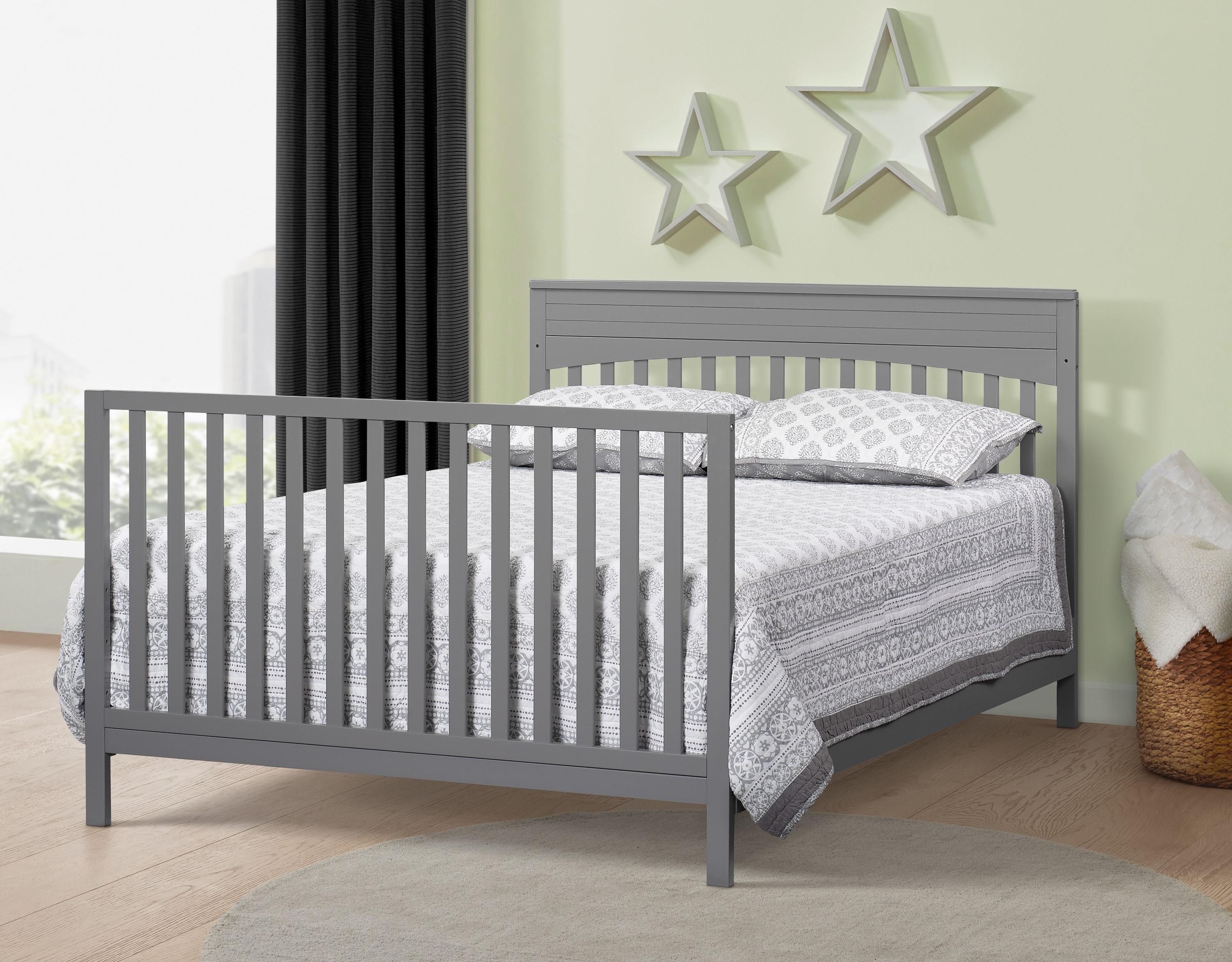Oxford Baby Harper 4-in-1 Convertible Crib, Dove Gray, GREENGUARD Gold Certified, Wooden Crib - image 4 of 11