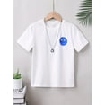 thumbnail image 1 of T-Shirts Garçons Tee Graphique Visage Souriant Adolescent : Prêt pour l'Été, Col Rond Décontracté, Extensible et Durable - Parfait pour Se Détendre, 1 of 6