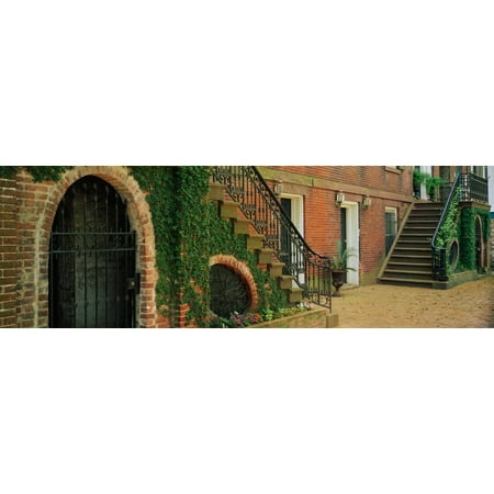 Staircases of a house West Jones Street Savannah Georgia USA Canvas Art - Panoramic Images (27 x