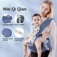 thumbnail image 4 of Multifunctional Newborn Baby Carrier Sling Wrap Versatile Backpack Front Back, 4 of 9
