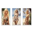 thumbnail image 2 of Designart "Shoreline Stroll with Blonde Beauty II" Fashion Woman Framed Wall Art Set Of 3 - Beige Fashion Woman Frame Canvas Set For Living Room Decor, 2 of 7