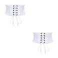 thumbnail image 3 of Decodeary Ceinture Large pour Femmes sous-Poitrine Cosplay Nœud Papillon Taille Haute Extensible Blanc Type A 2Set, 3 of 6