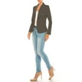 thumbnail image 2 of MOA COLLECTION Women's Casual Solid Office Work Wear Long Sleeve Fitted Open Front Blazer Jacket, 2 of 7