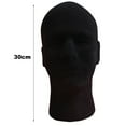 thumbnail image 3 of Foam Flocking Black Mold Mannequin Model Head Wig Display Stand, 3 of 8
