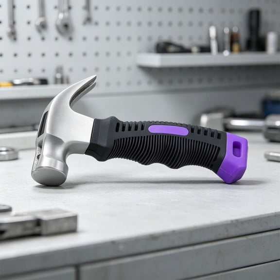 Claw Hammer - Mini Hammer, Stubby Tack Hammer, Nail Hammer with Magnetic (Purple)