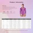 thumbnail image 5 of Zaldita Men's Samba Tango Latin Ballroom Dance Leotard V Neck Long Sleeve Glittery Bodysuit Top Purple XL, 5 of 7