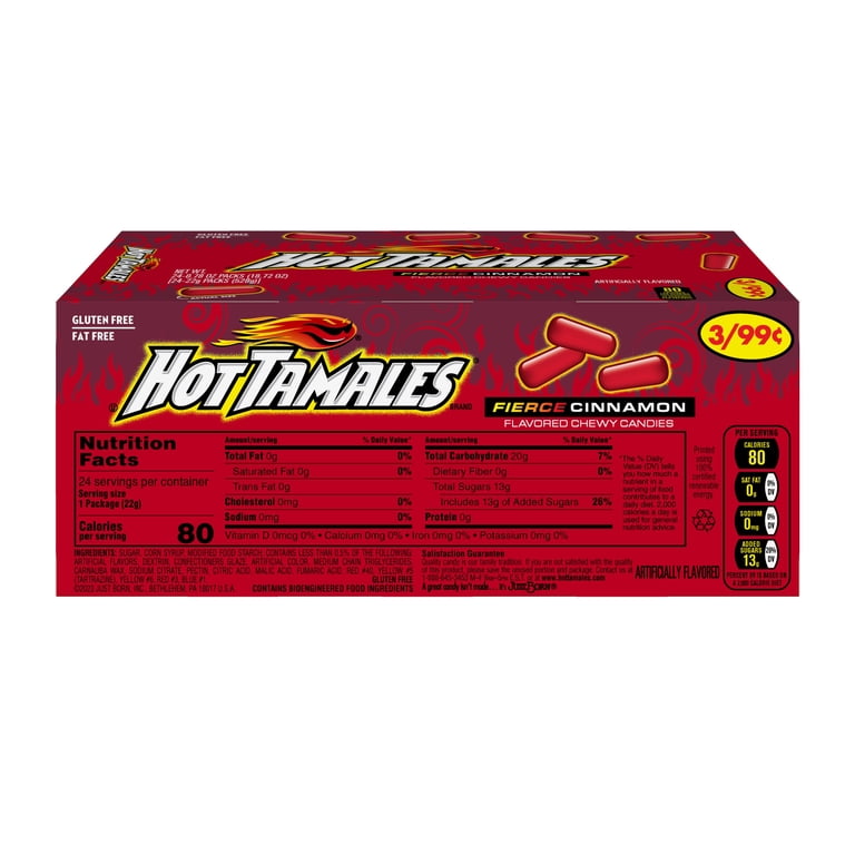 Hot Tamales Fierce Cinnamon 0.78 oz. Box, Pack of 24 - Walmart.com