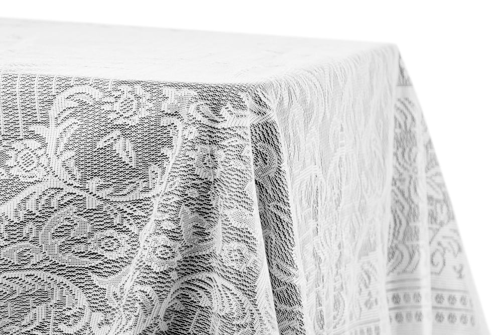 White Table Topper Quaker Lace Table Overlay Topper 60