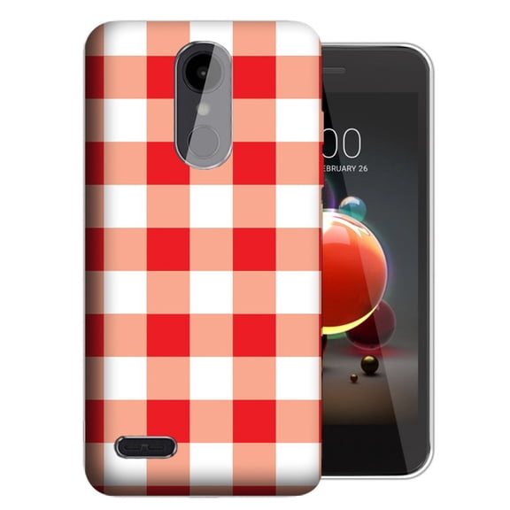 MUNDAZE LG K40 X420 Red Plaid Design Phone Case Cover