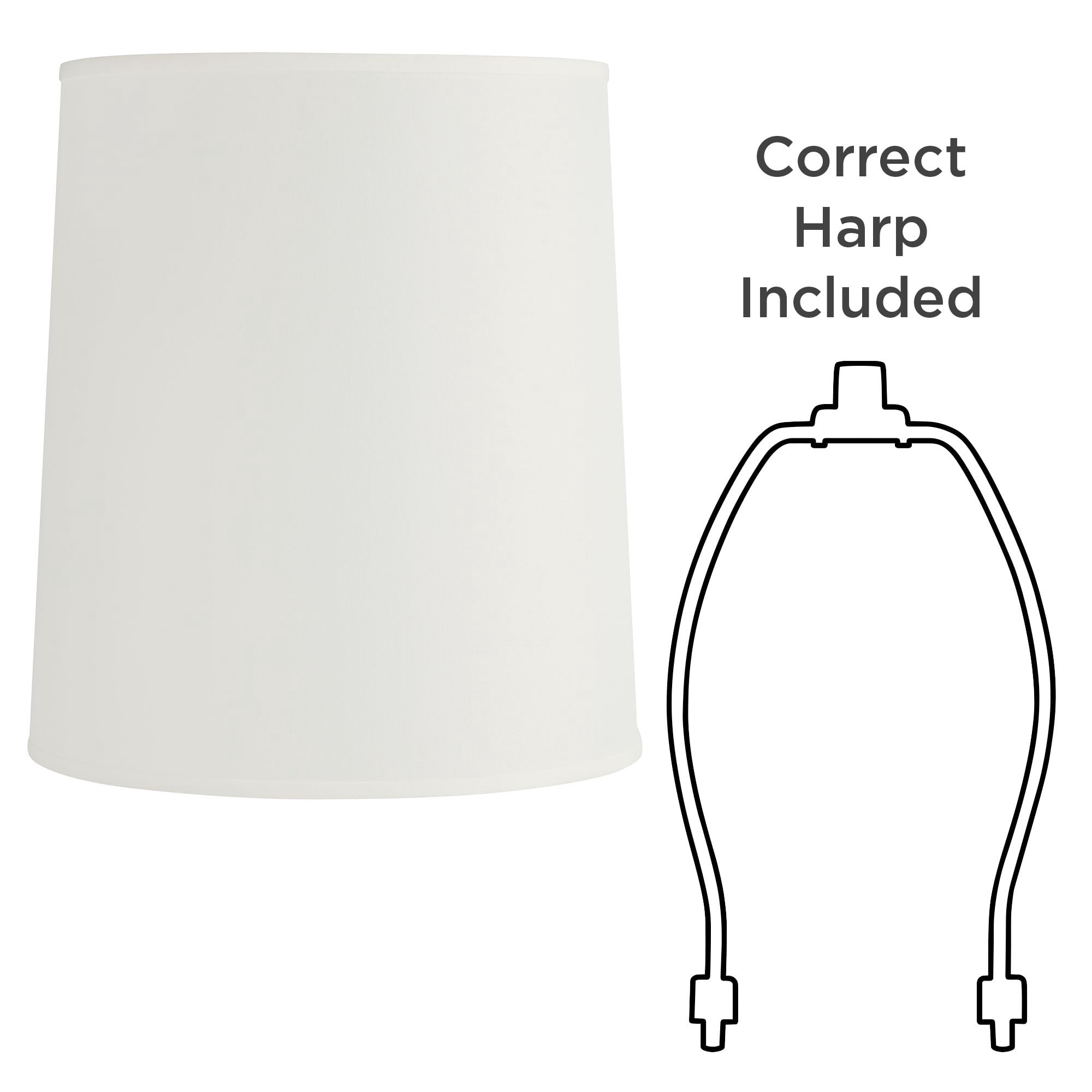 Springcrest Set of 2 Tall Drum Lamp Shades Off-White Large 14" Top x 16" Bottom x 18" High Spider Replacement Harp Finial Fitting