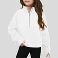 thumbnail image 2 of Boys Sweatshirts Size 10-12 Girls Sweatshirt Half Zip Hoodie Fleece Pullover Sweatshirts for Teen Girls Fall Winter Clothes Thumb Hole, 2 of 6