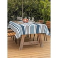 thumbnail image 3 of Outdoor Tablecloth with Umbrella Hole for Patio/Picnic/Party/Camping, Blue Grey Striped Waterproof Table Cloth Rectangle Table Cover Washable, Farmhouse Stripes Modern Abstract Art (60"x 84"), 3 of 8