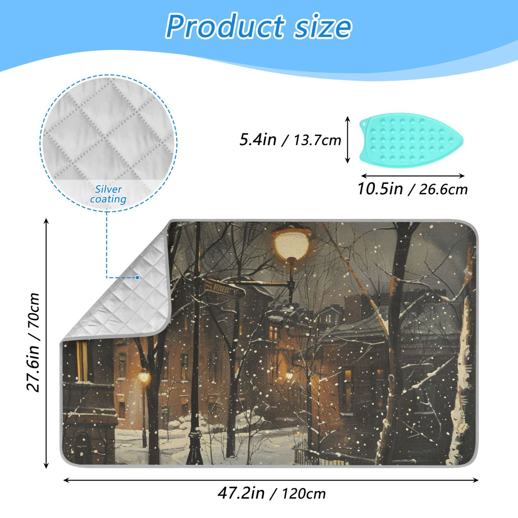 Street Light Trees Ironing Board Covers Heat Resistant Ironing Pad Mat Portable for Travel Washer Dryer Table