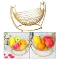 thumbnail image 6 of Decorative Kitchen Vegetable Organizer Fruit Storage Rack Basket Gold , 28x20cm, 6 of 8