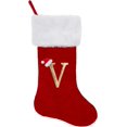 thumbnail image 1 of Personalized Monogram Christmas Stocking, 20 Inches Family Initial Xmas Stockings, Super Soft White Plush Cuff With Deluxe (v), 1 of 5