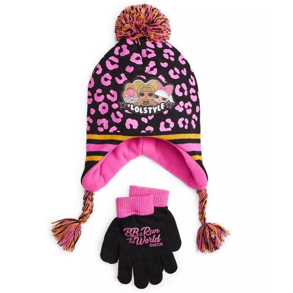 Berkshire Fashions Little Girls 2-Pc. Hat & Gloves Set One Size Wine