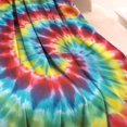 thumbnail image 3 of Colorful Tie Dye Pattern Blanket,Comfortable Soft Flannel Throw Blanket,All Season,Warm Lightweight Blankets for Sofa Bed Couch Living Room Chair,40"x50", 3 of 4