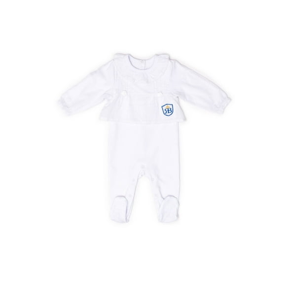 RB Royal Baby Organic Cotton Sleeve Footed Overall, Footie (Forever Me) White - 0-3 Month