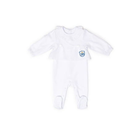 

RB Royal Baby Organic Cotton Sleeve Footed Overall Footie (Forever Me) White - 0-3 Month