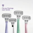 Flamingo Women's 5Blade Razor Blade Refill Cartridges with Handle, 8