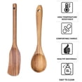 thumbnail image 3 of Juego de utensilios de cocina de madera: 2 piezas de utensilios de madera de bambú antiadherentes para cocinar, fáciles de limpiar y reutilizables, 3 of 5