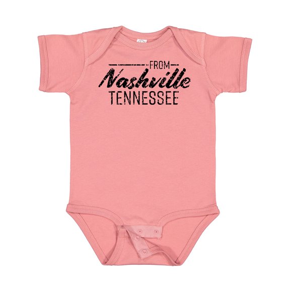 Inktastic From Nashville, Tennessee- State Capital Distressed Text Boys or Girls Baby Bodysuit