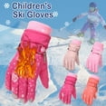 thumbnail image 6 of UMfun Toddler Girls Boys Snow Gloves Kids Ski Winter Gloves Rose Embroidery Windproof Children Warm Gloves, 6 of 6