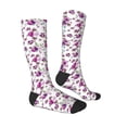 thumbnail image 3 of Fotbe Violets Flowers print Women's Men's Novelty Crew Socks Cotton Socks Knee High Socks for Walking,Running,Nurses,Pregnancy, 3 of 9