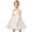 Ivory, variant on Knee Length Flower Girl Dress with Detachable Beaded Waistband Scoop Neck Tulle Lace Princess Pageant Dress Birthday Party Dress for Girls Elegant Floral Design Special Occasion ( 2 -3Years）
