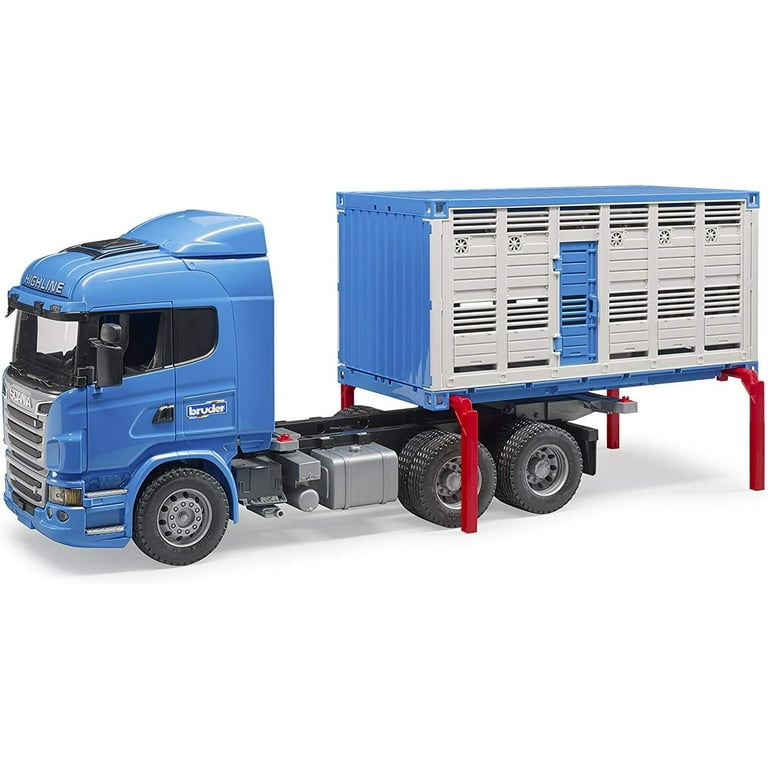 03549 Bruder Scania R-Series Cattle Transportation Truck With One Bovine  1:16 Scale