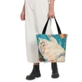thumbnail image 3 of Uemuo Playful Floral Cat Print Tote Bags for Women,Large Capacity Corduroy Bag,Reusable Grocery Shoulder Bag,Beach Tote with Zipper Closure, Daily Essentials, 3 of 7