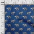 thumbnail image 1 of oneOone Viscose Jersey Fabric Elephant Block Printed Fabric 1 Yard 60 Inch Wide, 1 of 5