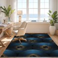 thumbnail image 3 of Design&I 3'x5' Washable Area Rug Low Profile & Durable Daily Traffic Ready Circle Retro Grooved Vinyl Sound Themed Interlocking Disc Covering for Home Office, Hallway, 3 of 7