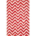 thumbnail image 3 of SAFAVIEH Barcelona Carmella Chevron Stripes Shag Area Rug, Ivory/Rust, 8' x 10', 3 of 6
