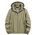 thumbnail image 2 of LOVZFMLL Jackets for Men's Solid Color Velvet Winter Windproof Hooded Long Sleeved Pocket, 2 of 7