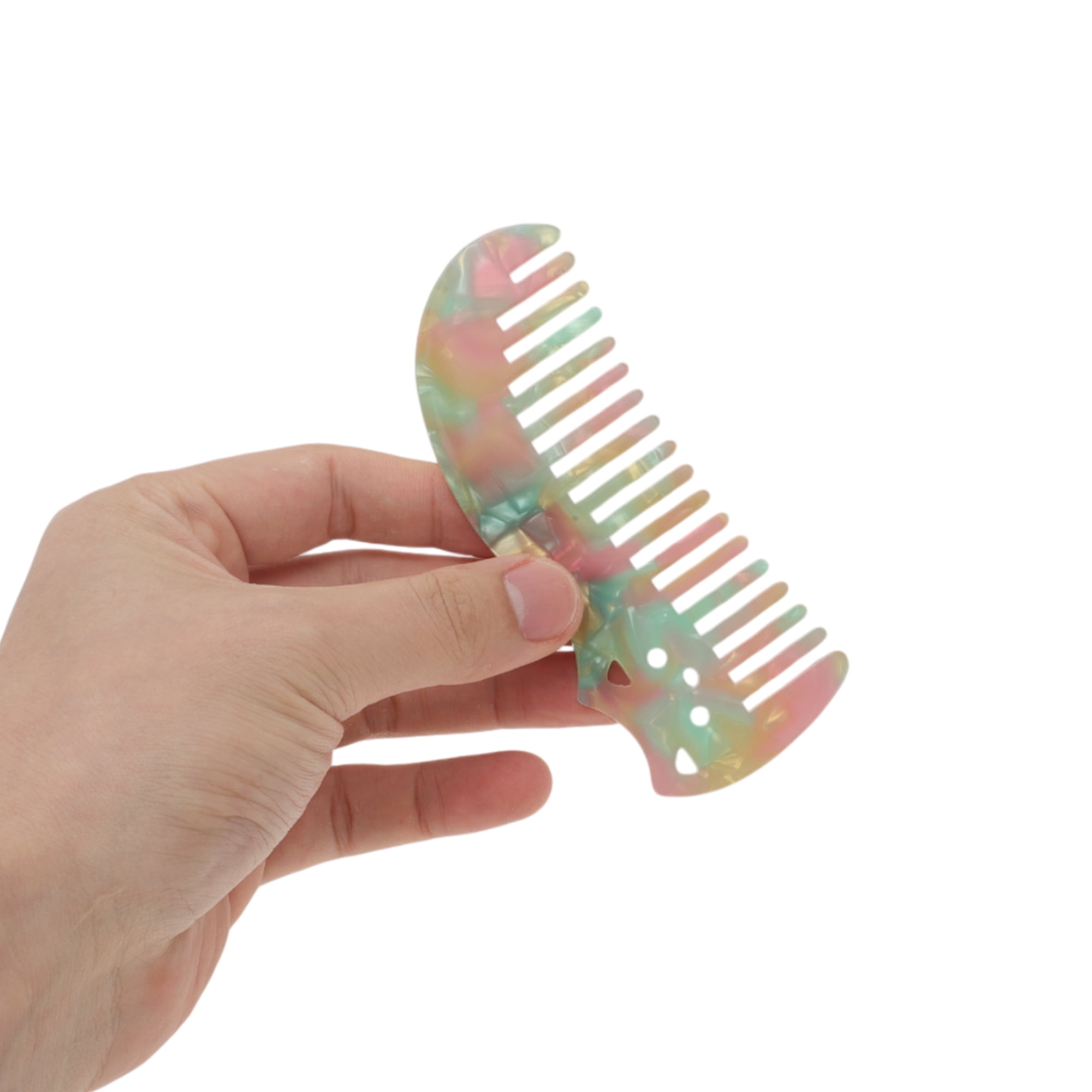 Unique Bargains 1 Pc Cute Cat Marble Hair Comb suitable for All Hair Types Styles Green