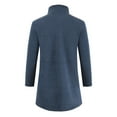 thumbnail image 4 of IROINNID Men's Long Sleeve Fleece Stand Collar Mid-Length Coat Solid Color Comfy Cardigan Stand-up Collar Pocket Sweater Coat, 4 of 9