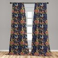 thumbnail image 5 of Ambesonne East Curtains, Cartoon Style Birds Dots, Pair of 28"x84", Multicolor, 5 of 5