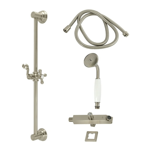Kingston Brass KCK3528W8 Made to Match Shower System with Slide/Grab Bar and Hand Shower, Brushed Nickel