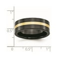 thumbnail image 6 of Chisel Ceramic Flat Black with 14k Gold Inlay 8mm Polished Band, 6 of 7